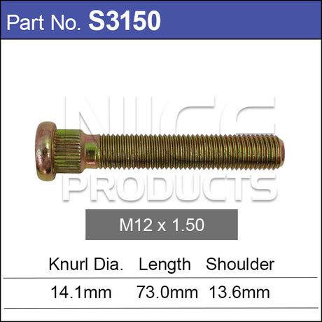 Long wheel stud S3150 - Nice Products | Universal Auto Spares