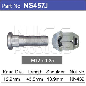Stud & Nut NS457J - Nice Products | Universal Auto Spares