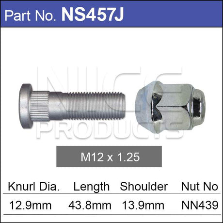 Stud & Nut NS457J - Nice Products | Universal Auto Spares