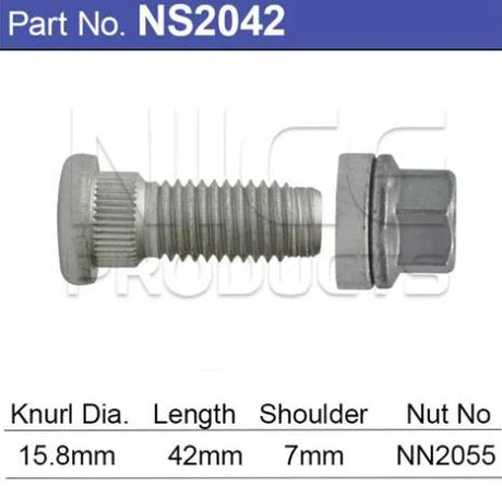 Stud and nut NS2042 - Nice Products | Universal Auto Spares