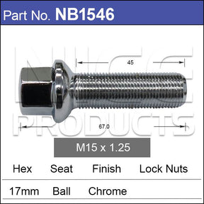Wheel Bolt NB1546 - Nice Products | Universal Auto Spares