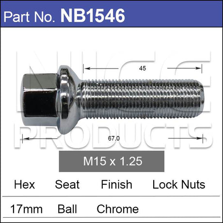 Wheel Bolt NB1546 - Nice Products | Universal Auto Spares