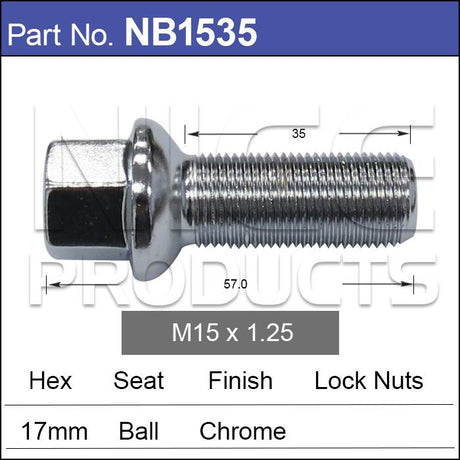 Wheel Bolt NB1535 - Nice Products | Universal Auto Spares