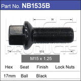 Wheel Bolt Black NB1535B - Nice Products | Universal Auto Spares