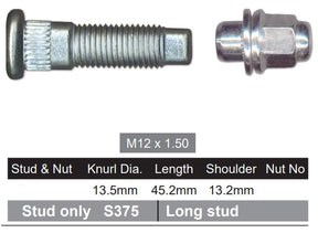 Wheel Stud & Nut NS375J - Nice Products | Universal Auto Spares