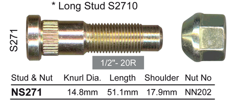 Stud & Nut NS271 - Nice Products | Universal Auto Spares