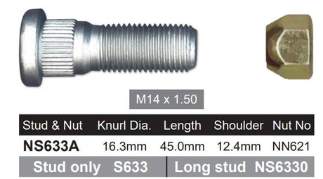 Stud & Nut NS633A - Nice Products | Universal Auto Spares