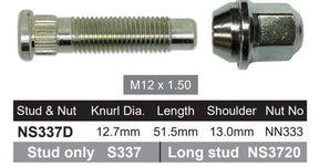 Wheel Stud & Nut NS337D - Nice Products | Universal Auto Spares