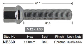 Ball Seat Bolt 60mm Thread NB360 - Nice Products | Universal Auto Spares