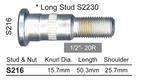 Wheel Stud (223) S216 - Nice Products | Universal Auto Spares
