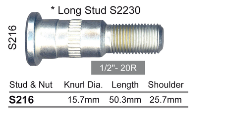 Wheel Stud (223) S216 - Nice Products | Universal Auto Spares