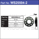 Wheel Spacers + Studs PAIR WS25504-2 - Nice Products | Universal Auto Spares