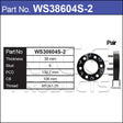 Wheel Spacers + Studs PAIR WS38604S-2 - Nice Products | Universal Auto Spares