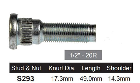 Wheel Stud S293 - Nice Products | Universal Auto Spares
