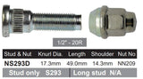 Wheel Stud & Nut NS293D - Nice Products | Universal Auto Spares