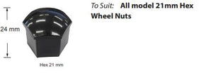 Black 21mm Wheel Nut Covers NWC721B - Nice Products | Universal Auto Spares