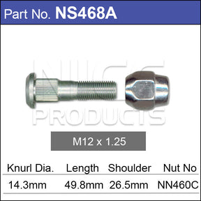 Wheel Stud & Nut NS468A - Nice Products | Universal Auto Spares