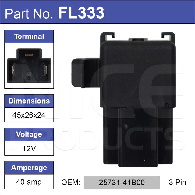 FLASHER RELAY FL333 - Nice Products | Universal Auto Spares