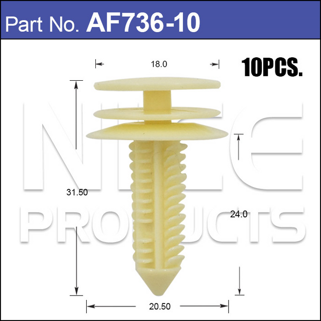 Fasteners Pkt 10 AF736-10 - Nice Products | Universal Auto Spares