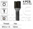 Wheel Bolts pk4 + Key JR658B-4 - Nice Products | Universal Auto Spares