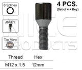 Wheel Bolts pk4 + Key JR658B-4 - Nice Products | Universal Auto Spares