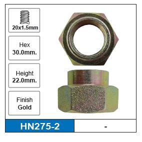 Hub Nuts Pair HN275-2 - Nice Products | Universal Auto Spares