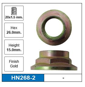 Hub Nuts Pair HN268-2 - Nice Products | Universal Auto Spares