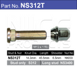 Stud & Nut NS312T - Nice Products | Universal Auto Spares