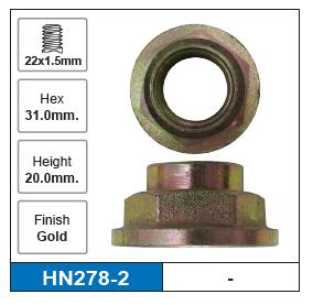 Hub Nuts Pair HN278-2 - Nice Products | Universal Auto Spares