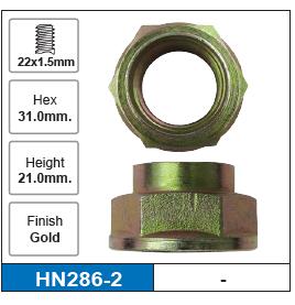 Hub Nuts Pair HN286-2 - Nice Products | Universal Auto Spares