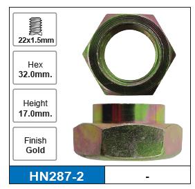 Hub Nuts Pair HN287-2 - Nice Products | Universal Auto Spares
