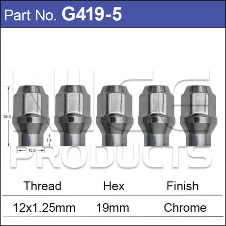 Chrome Nuts G419-5 - Nice Products | Universal Auto Spares