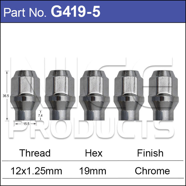 Chrome Nuts G419-5 - Nice Products | Universal Auto Spares