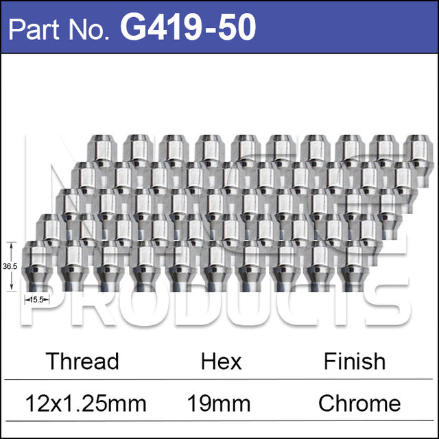 Chrome Nuts G419-50 - Nice Products | Universal Auto Spares
