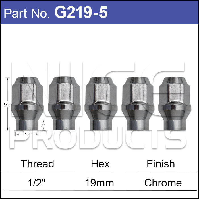 Chrome Nuts pk5 G219-5 - Nice Products | Universal Auto Spares