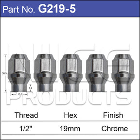 Chrome Nuts pk5 G219-5 - Nice Products | Universal Auto Spares