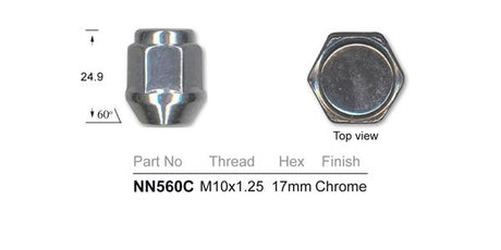 Wheel Nuts pk25 NN560C-25 - Nice Products | Universal Auto Spares