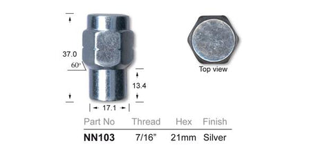Wheel Nuts pk50 NN103-50 - Nice Products | Universal Auto Spares