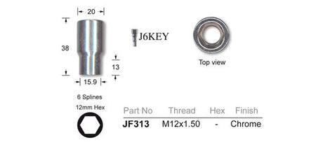 Wheel Nuts pk24 JF313-24 - Nice Products | Universal Auto Spares