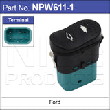 Power Window Switch Single Button NPW611-1 - Nice Products | Universal Auto Spares