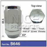 CHROME NUT pk50 B646-50 - Nice Products | Universal Auto Spares