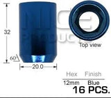 Allen Key Nuts pk16 J632BL-16 - Nice Products | Universal Auto Spares