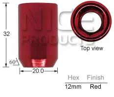 RED Allen Key Nuts pk4 J132R-4 - Nice Products | Universal Auto Spares