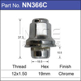 Chrome Nut pk5 NN366C-5 - Nice Products | Universal Auto Spares