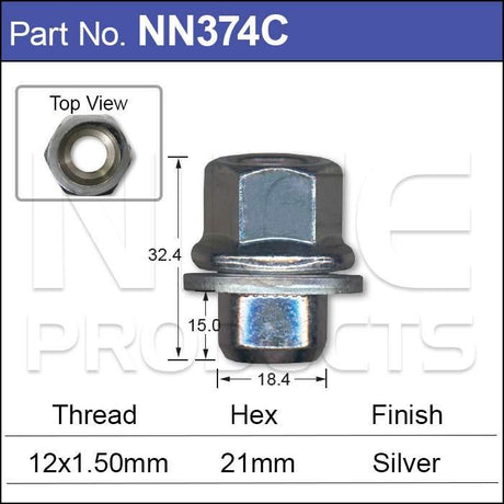 Wheel Nut pk100 NN374C-100 - Nice Products | Universal Auto Spares