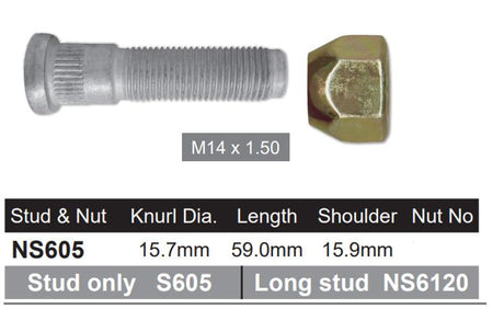 Stud & Nut NS605 - Nice Products | Universal Auto Spares