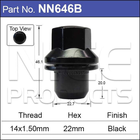 Wheel Nuts pk5 NN646B-5 - Nice Products | Universal Auto Spares