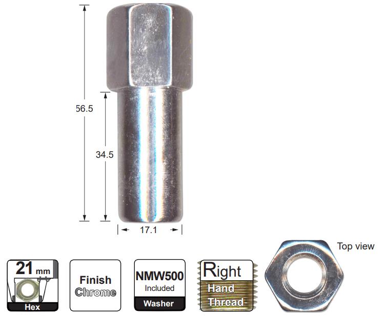 Mag Nuts Open pk25 MO357-25 - Nice Products | Universal Auto Spares