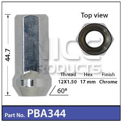 Wheel Nuts pk100 PBA344-100 - Nice Products | Universal Auto Spares