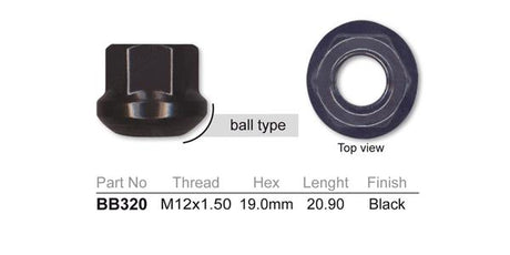 Wheel Nuts pk100 BB320-100 - Nice Products | Universal Auto Spares